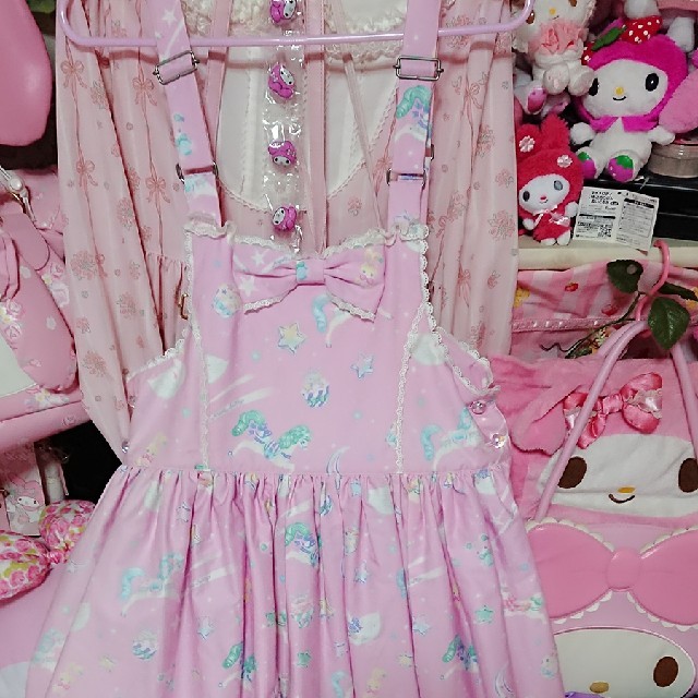 専用✡Angelic Pretty サロペット スカート バレッタ付ひざ丈スカート