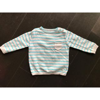 ザラキッズ(ZARA KIDS)のザラ ベビー 【1度のみ使用】ボーダーニット 74cm 美品(ニット/セーター)