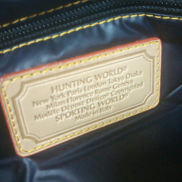 HUNTING WORLD(ハンティングワールド)の美品！HUNTING WORD ハンティングワールド　紺色　ミニボストンバッグ！ レディースのバッグ(ハンドバッグ)の商品写真