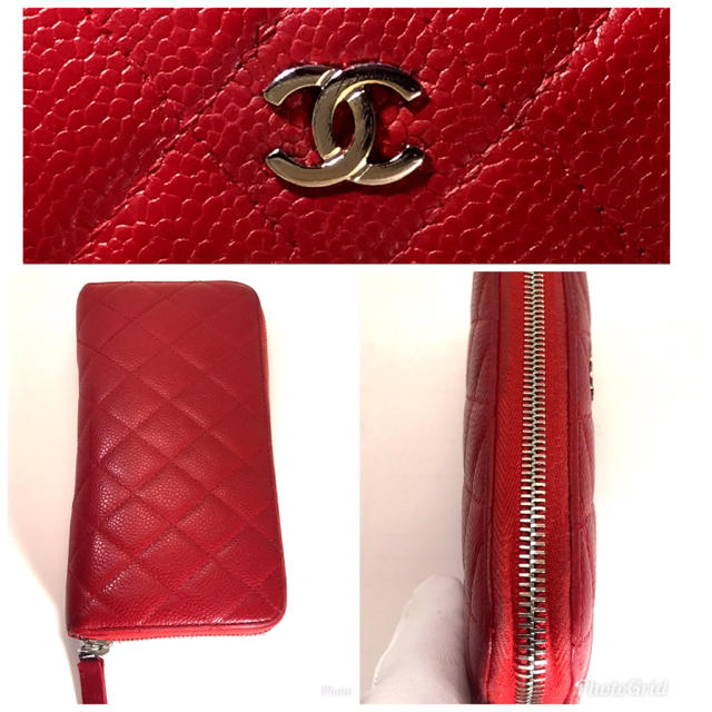 CHANEL(シャネル)の CHANEL キャビアスキン ラウンドファスナー 長財布 レディースのファッション小物(財布)の商品写真