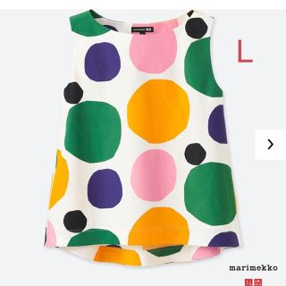 ユニクロ(UNIQLO)のユニクロ マリメッコ ブラウス（ノースリーブ）Lサイズ／オフホワイト 新品！(シャツ/ブラウス(半袖/袖なし))