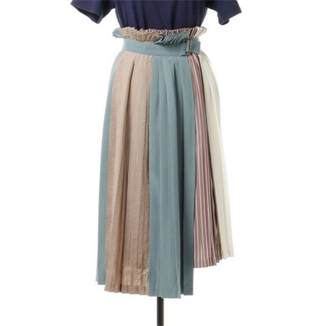 REDYAZEL(レディアゼル)のレディアゼル カラーブロックラッププリーツスカート 美品 ロングスカート レディースのスカート(ロングスカート)の商品写真