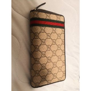 グッチ(Gucci)のGUCCI 長財布 ラウンドファスナー キャンバス地(長財布)