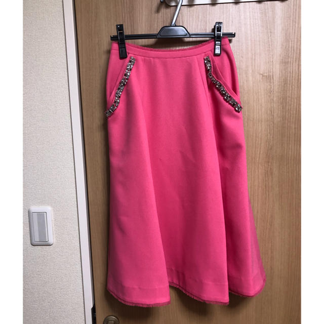 Chesty - 【新品未使用】Chesty・チェスティビジュ付きフレアスカート・ピンク・1サイズ
