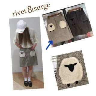 リベットアンドサージ(rivet & surge)の新品(Ｆ)rivet＆surge 羊 スカート(ひざ丈スカート)