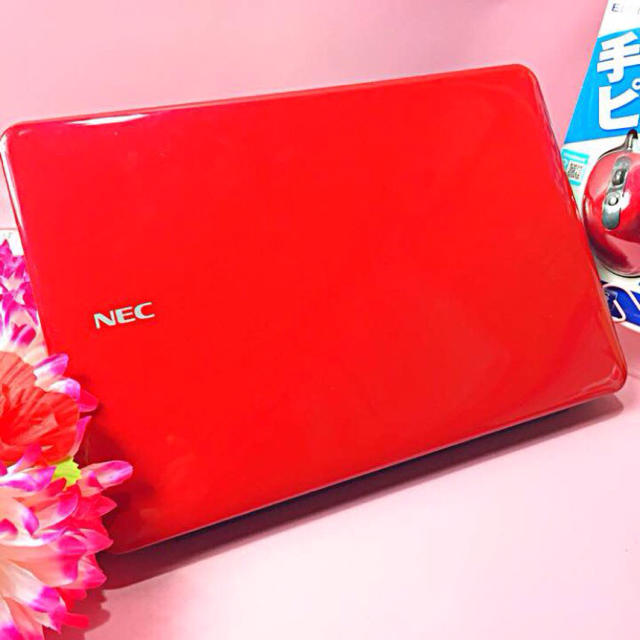 NEC(エヌイーシー)のクリムゾンレッド❤️DVD作成/オフィス/無線❤️Win10❤️大容量500GB スマホ/家電/カメラのPC/タブレット(ノートPC)の商品写真