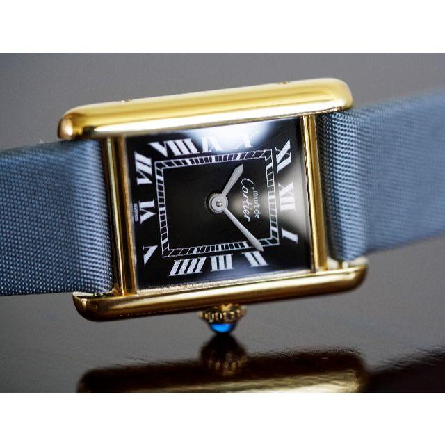 カルティエ マスト タンク ブラック 手巻き SM Cartier