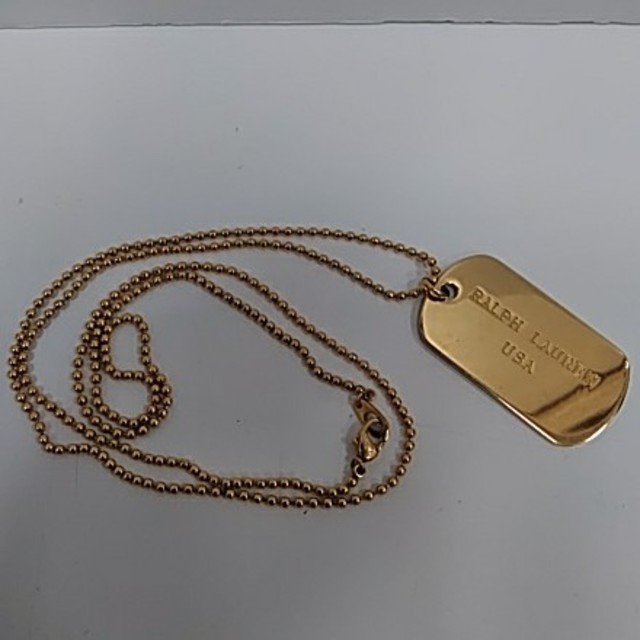 Ralph Lauren(ラルフローレン)のラルフローレン　プレートネックレス　ゴールド色 メンズのアクセサリー(ネックレス)の商品写真