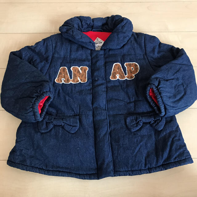 ANAP Kids(アナップキッズ)の50 %OFF ANAP KIids☆ロゴワッペン デニム中綿ジャケット キッズ/ベビー/マタニティのキッズ服女の子用(90cm~)(ジャケット/上着)の商品写真