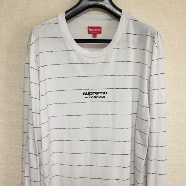 Supreme(シュプリーム)のSupreme Logo Stripe L/S Top シュプリーム メンズのトップス(Tシャツ/カットソー(七分/長袖))の商品写真