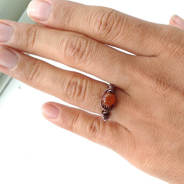 つやつや　カーネリアン　指輪　デザインリング　パワーストーン　天然石　 レディースのアクセサリー(リング(指輪))の商品写真