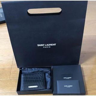 サンローラン(Saint Laurent)のサンローラン 財布 二つ折り クロコ(折り財布)