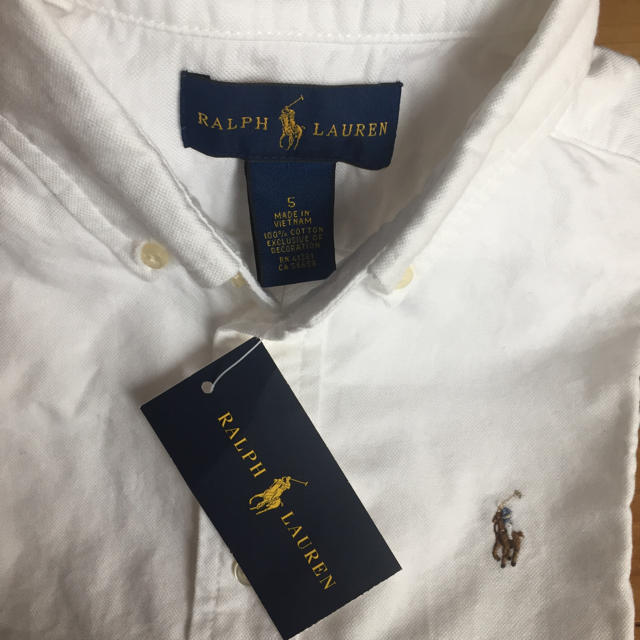 Ralph Lauren(ラルフローレン)のラルフローレン 半袖ボタンダウンシャツ 5 115 キッズ/ベビー/マタニティのキッズ服男の子用(90cm~)(ブラウス)の商品写真