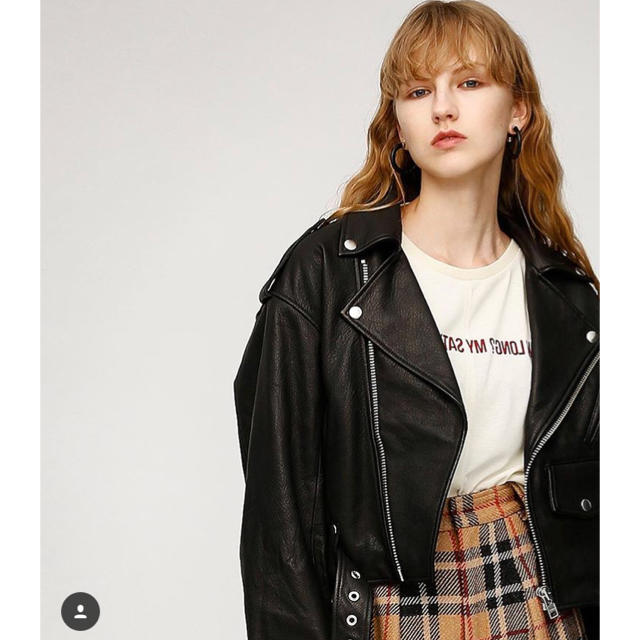 moussy(マウジー)のmoussy WASHED LEATHER RIDERS JACKET レディースのジャケット/アウター(ライダースジャケット)の商品写真