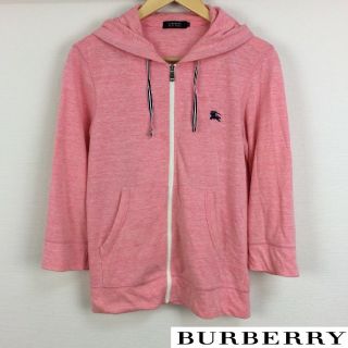 バーバリーブラックレーベル(BURBERRY BLACK LABEL)の美品 BURBERRY BLACK LABEL 7分袖パーカー サイズ2(パーカー)