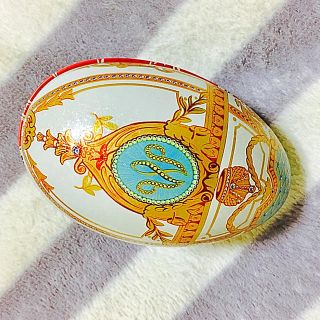 球根入りエッグシェル型缶 （オランダ）エッグシェル&青色(置物)