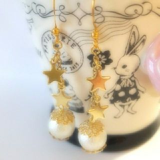 星✕コットンパールピアス(ピアス)