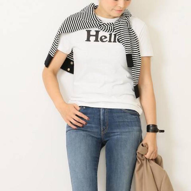 DEUXIEME CLASSE(ドゥーズィエムクラス)のDEUXIEME CLASSES MADISONBLUE HLELLO T-SH レディースのトップス(Tシャツ(半袖/袖なし))の商品写真