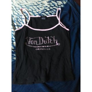 ボンダッチ(Von Dutch)のVon Dutch ボンダッチ ピンク×黒キャミソール(キャミソール)