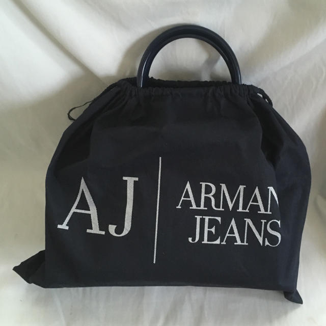 ARMANI JEANS エナメルバッグ ネイビー