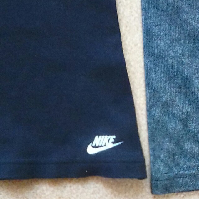 NIKE(ナイキ)のTシャツ*ラグラン*長袖*NIKE*黒×グレー*M レディースのトップス(Tシャツ(長袖/七分))の商品写真