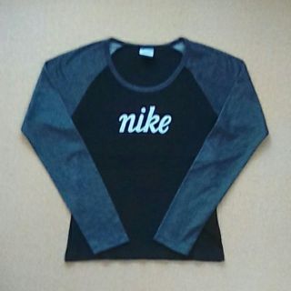 ナイキ(NIKE)のTシャツ*ラグラン*長袖*NIKE*黒×グレー*M(Tシャツ(長袖/七分))