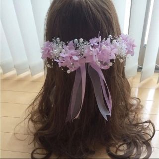 ヘットドレス かすみ草♡紫陽花 紫(ヘッドドレス/ドレス)