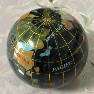 ペーパーウェイト  天然石  地球儀　⑦  381g(置物)