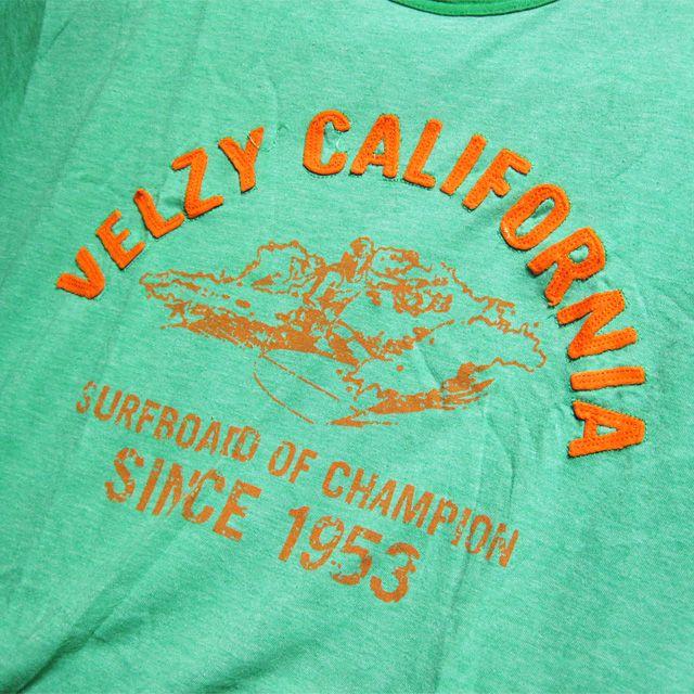 Ron Herman(ロンハーマン)のVELZY CALIFORNIA サーフTシャツ Mサイズ グリーン メンズのトップス(Tシャツ/カットソー(半袖/袖なし))の商品写真