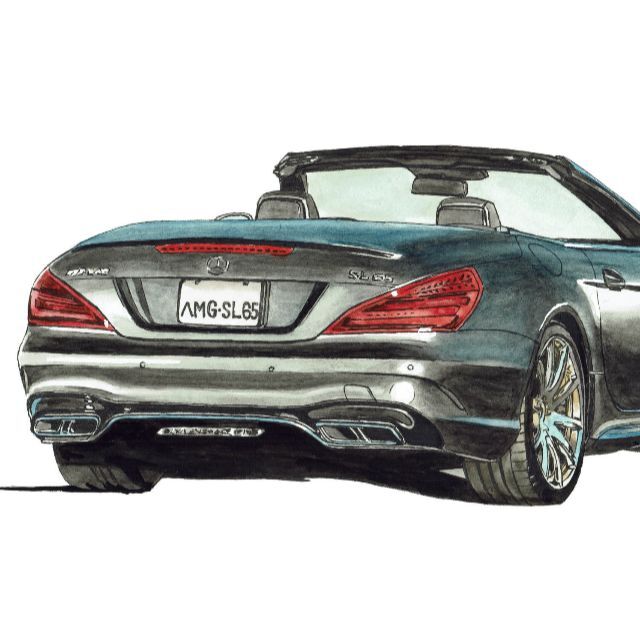 GC-779 AMG SL65限定版画 直筆サイン額装●作家 平右ヱ門版画