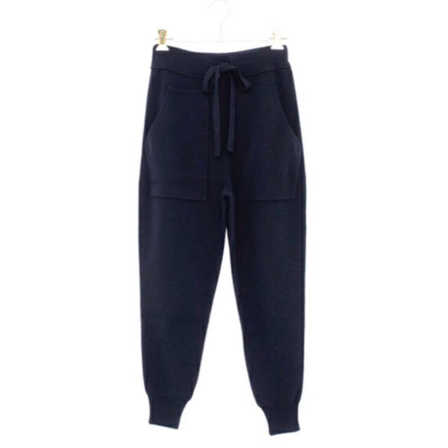 Drawer ドゥロワー カシミヤ ニットパンツ ネイビー 1 美品 【格安sale