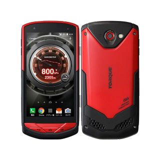 キョウセラ(京セラ)の【SIMフリー/新品未使用】au TORQUE G02 KYV35/RED(スマートフォン本体)