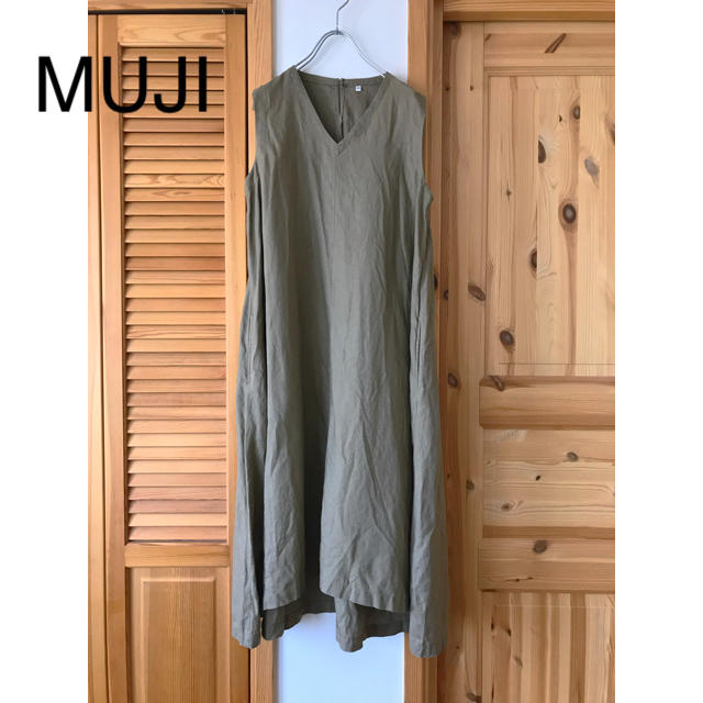 MUJI (無印良品)(ムジルシリョウヒン)の無印  フレンチリネン  ノースリーブ  ワンピース レディースのワンピース(ひざ丈ワンピース)の商品写真