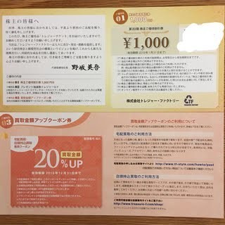 トレジャーファクトリー株主優待券(ショッピング)