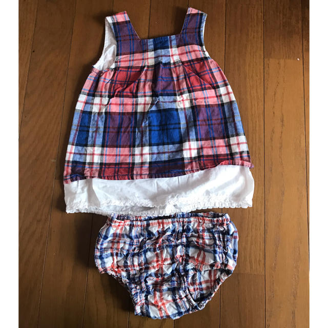 SHIPS KIDS(シップスキッズ)のチェックノースリワンピ90 キッズ/ベビー/マタニティのキッズ服女の子用(90cm~)(ワンピース)の商品写真