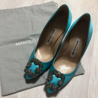 マノロブラニク(MANOLO BLAHNIK)のManolo Blahnik Hangisi パンプス スカイブルー 36.5(ハイヒール/パンプス)