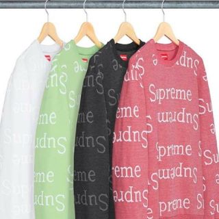 Supreme Jacquard Logo Crewneck Dark Pink