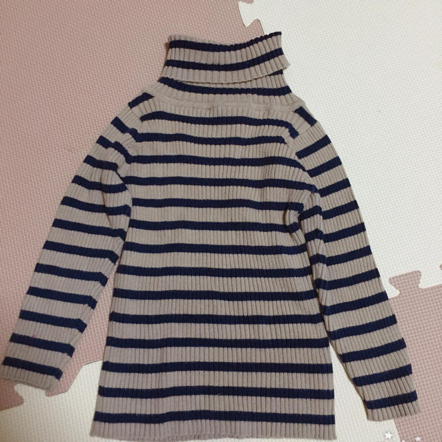 Branshes(ブランシェス)のタートルネックボーダーニット 100 branshes キッズ/ベビー/マタニティのキッズ服女の子用(90cm~)(ニット)の商品写真