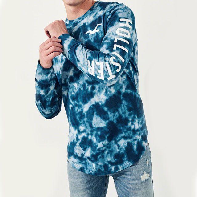 Hollister(ホリスター)の★新品/SALE★ホリスター★タイダイ長袖Tシャツ (Blue/M) メンズのトップス(Tシャツ/カットソー(七分/長袖))の商品写真