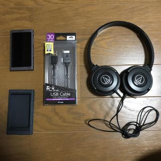 ソニー(SONY)のSONY WALKMAN NW-A45 グレイ+ヘッドホンセット♫(ポータブルプレーヤー)