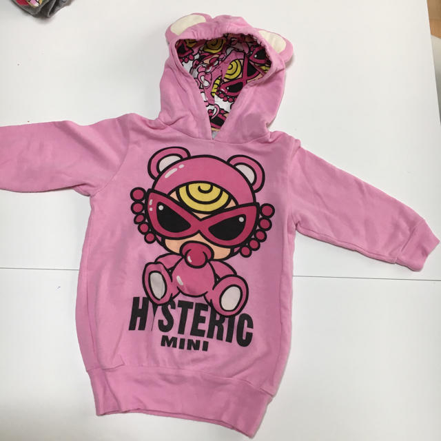 HYSTERIC MINI(ヒステリックミニ)のロング丈パーカー キッズ/ベビー/マタニティのベビー服(~85cm)(シャツ/カットソー)の商品写真