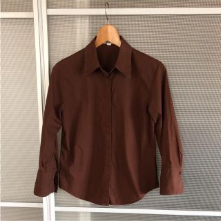 ミッシェルクラン(MICHEL KLEIN)の美品 MICHEL KLEIN 長袖 シャツ 茶　値下げ(シャツ/ブラウス(長袖/七分))