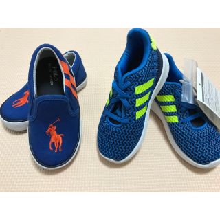 ポロラルフローレン(POLO RALPH LAUREN)のサイズ注意！新品タグつき ポロラルフローレン　adidas14センチ 男の子用靴(スニーカー)