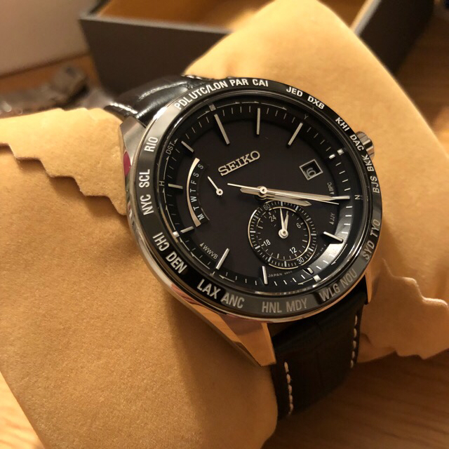 Seiko 革ベルト付き 漆黒の文字盤 セイコー ブライツ セラミックベゼル 美品 の通販 By Ayaka S Shop セイコーならラクマ