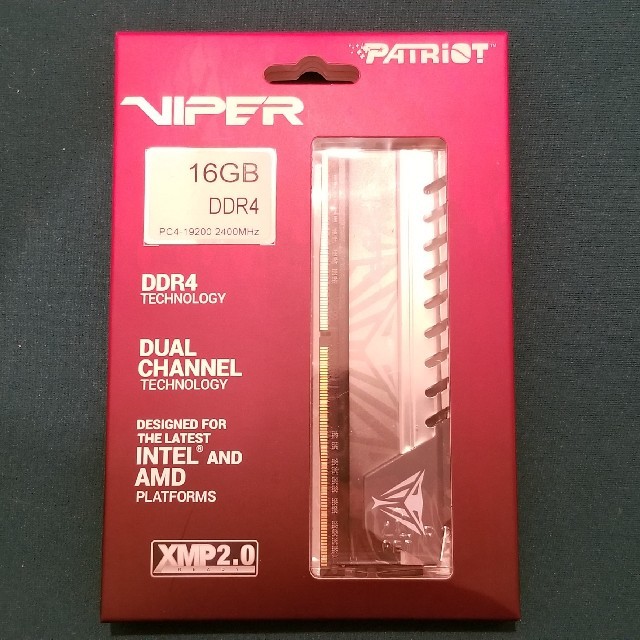 PATRIOT  DDR4 2400Mhz  16GB 16GB×1枚スマホ/家電/カメラ