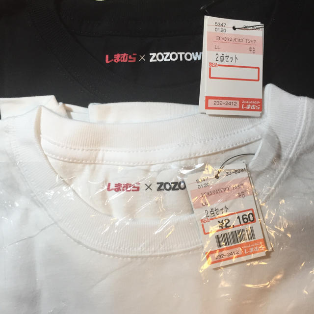 しまむら(シマムラ)の【XL・白黒2枚セット】しまむら ZOZO BOX LOGO Tシャツ メンズのトップス(Tシャツ/カットソー(半袖/袖なし))の商品写真