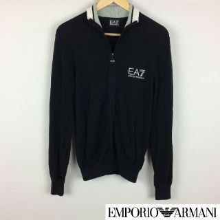 エンポリオアルマーニ(Emporio Armani)の美品 エンポリオアルマーニ 長袖ジップニット ブラック サイズS(ニット/セーター)