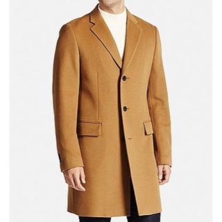 ユニクロ(UNIQLO)のユニクロ　ウールカシミヤチェスターコート　XSサイズ　キャメル　タグ付き(チェスターコート)