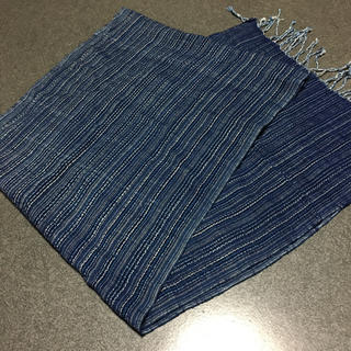 藍染 綿素材100% スカーフ (スカーフ)