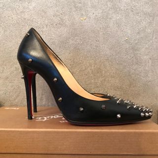 クリスチャンルブタン(Christian Louboutin)の美品 正規品 ルブタン スパイク パンプス♡ブラック×シルバースタッズ(ハイヒール/パンプス)